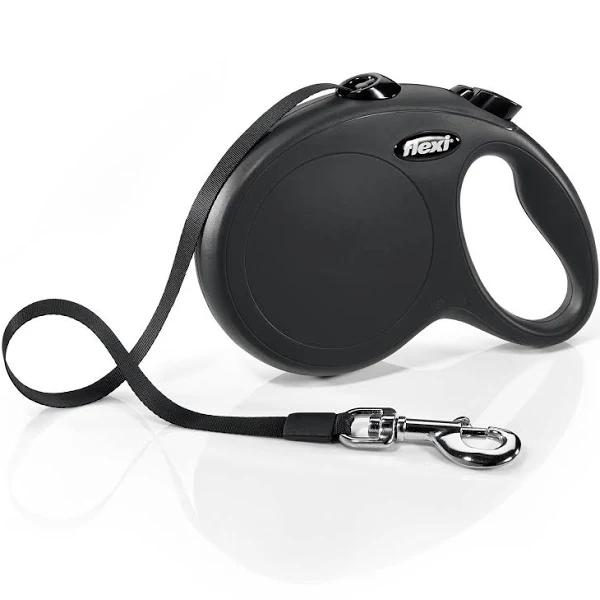 Flexi New Classic Retractable Dog Leash (Tape), 16 ft, Large, Black