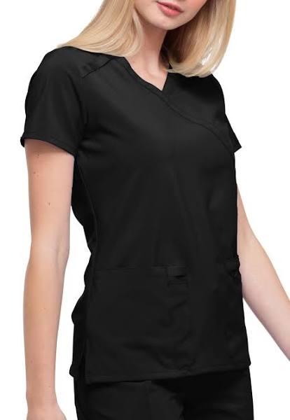 Dickies EDS Essentials Mock Wrap Scrub Top - L - Black