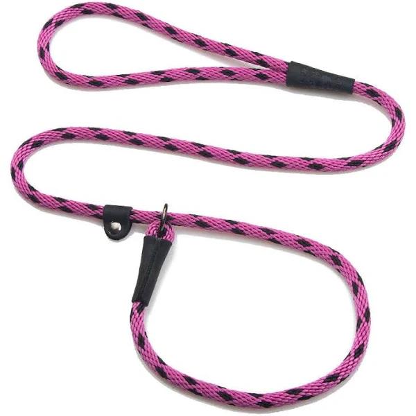 Mendota British Style Slip Leash Length 3/8in x 4ft(10mm x 1.2m) Black Ice Raspberry