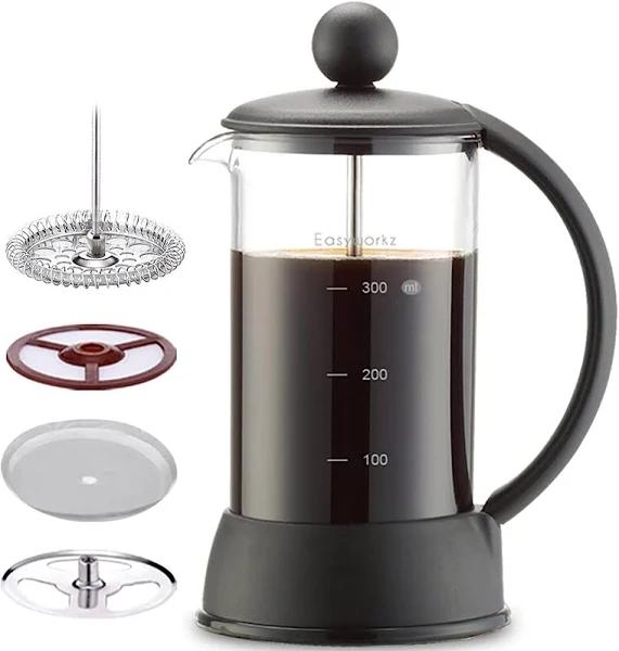 Easyworkz Eclipse French Press 350ml Coffee Tea Maker with Borosilicate Glass