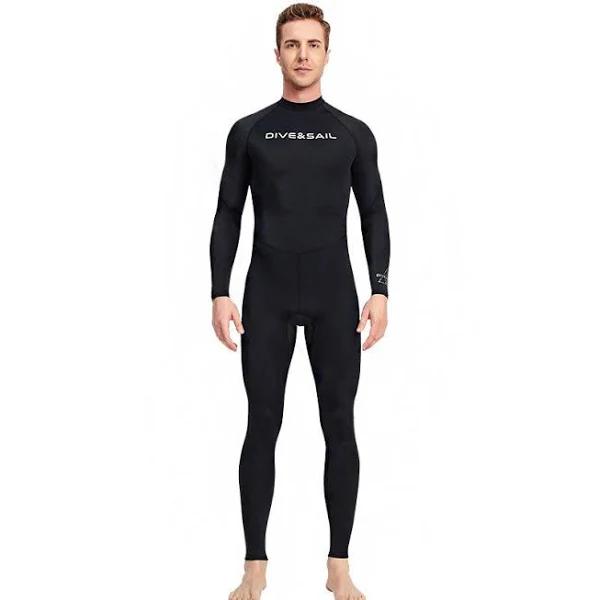 Mr Dive Men Thin Quick Dry Full Body Swimsuit with Sun Protective-Black - M - AfterPay & zipPay Available