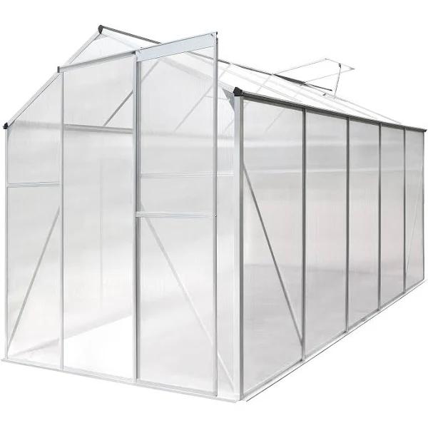 Livsip Greenhouse Aluminium Green House Shed Polycarbonate Walk in 3.1x1.9M