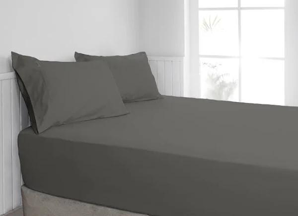 Algodon 300TC Cotton Fitted Sheet Combo Set - Charcoal Single