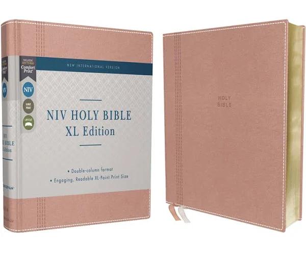 NIV, Holy Bible, XL Edition, Leathersoft, Pink, Comfort Print