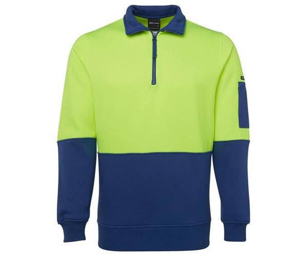 JB's Wear - Hi Vis 1/2 Zip FLEECY-Lime / ROYAL-S