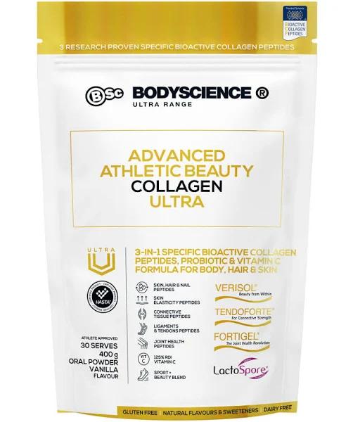 Body Science Advanced Athletic Beauty Collagen Ultra 400g - Vanilla