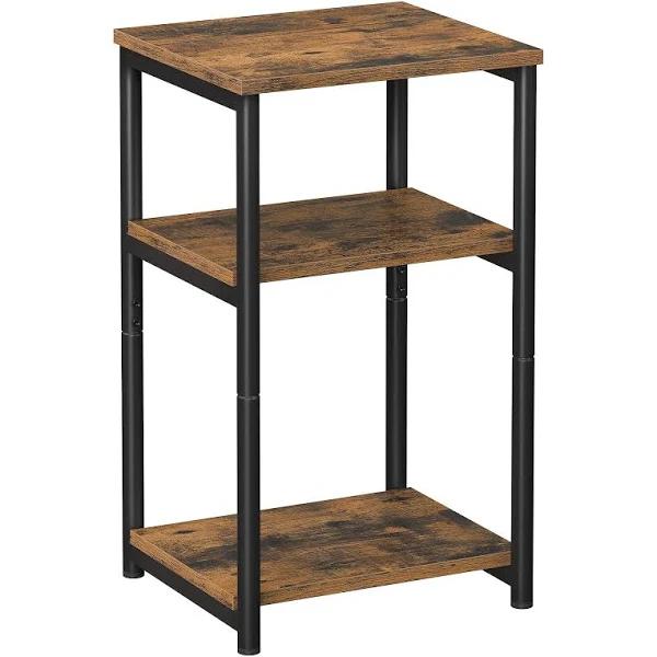 VASAGLE Vintage Brown Side Table with Storage Shelf