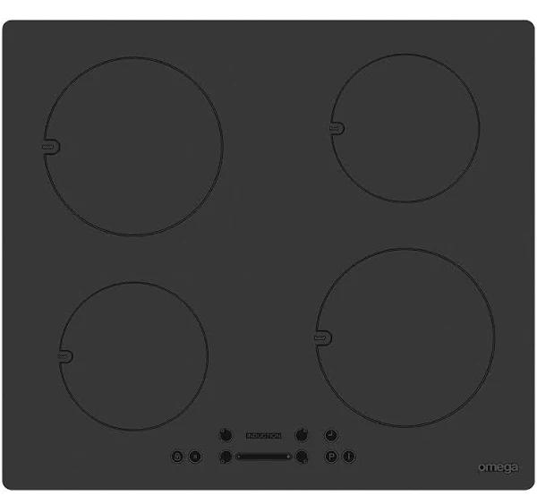 Omega Cooktop 60cm, 4 Zone Induction Cooktop, Frameless Black Glass, Slider Control Black OCI64