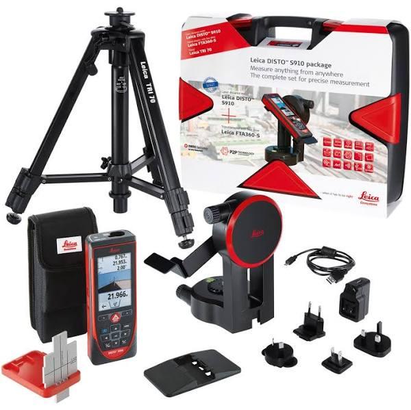 Leica - 300m Bluetooth Distance Laser Measurer & Tripod - Disto S910