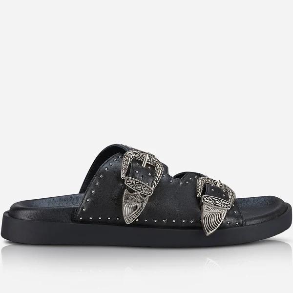 Sol Sana Eastwood Stud Footbed Black/Silver - 40