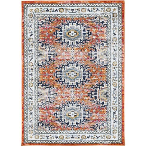 Ligures Rust Multi Traditional Rug 280 x 380cm