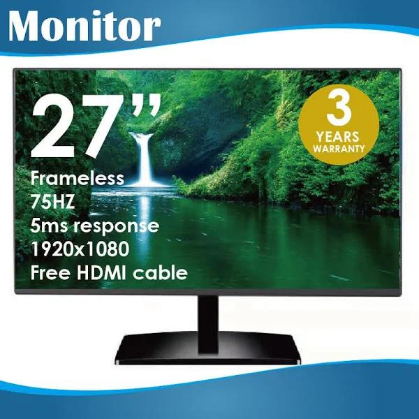 Monitor 27 Inch Fhd 1920x1080 Vga+hdmi Vesa Mount Free Hdmi Cable