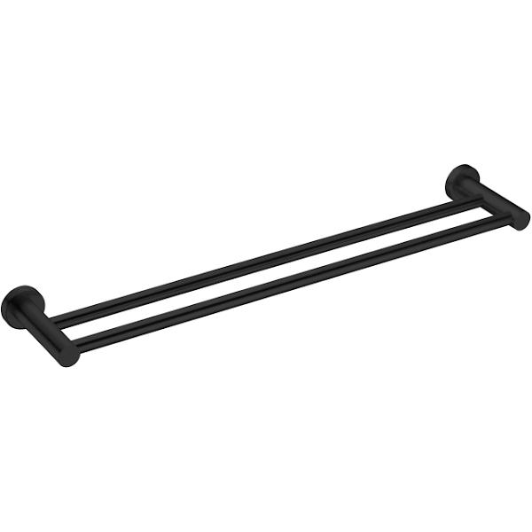 Nero Mecca Double Towel Rail 600mm Matte Black NR1924dMB