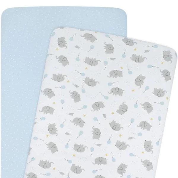 Living Textiles 2-Pack Jersey Cradle/Co Sleeper Fitted Sheet - Mason