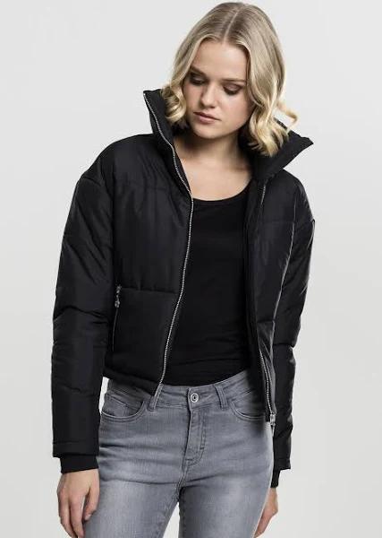 Urban Classics Ladies - Hooded Buffer Winter Jacket Black XS