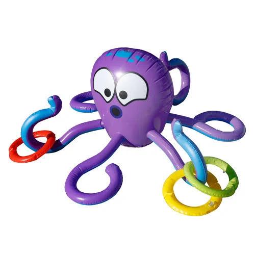 Airtime 90x40cm Octopus Sprinkler & Tossing Game Kids Outdoor Toy w/ Rings 3y+