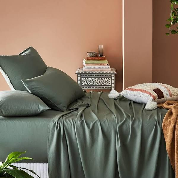 Adairs Bamboo Linen Cypress Sheet Separates - Queen