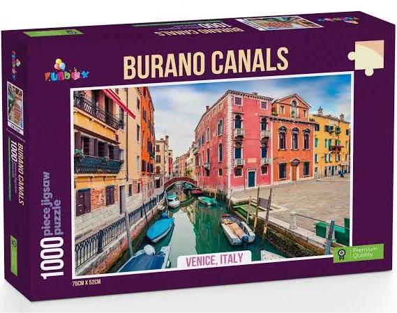 Funbox Puzzle Burano Canals Venice Italy Puzzle 1,000 Pieces