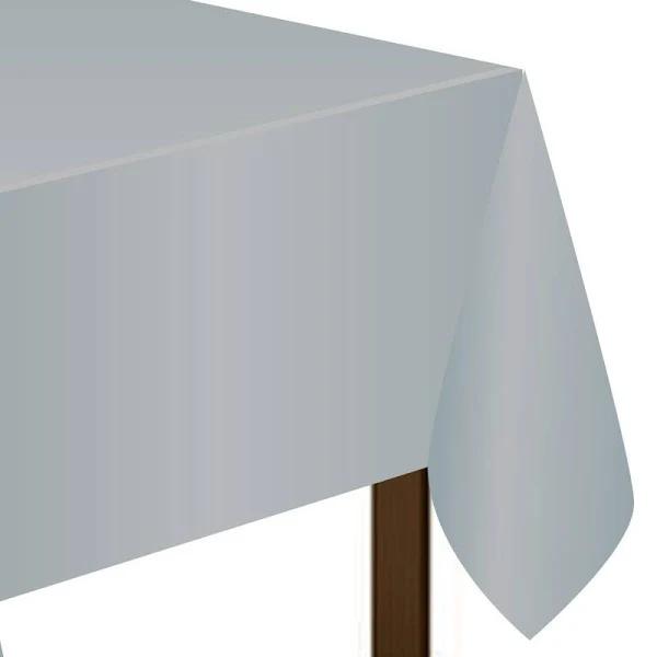 Plastic Rectangular Tablecover-Silver