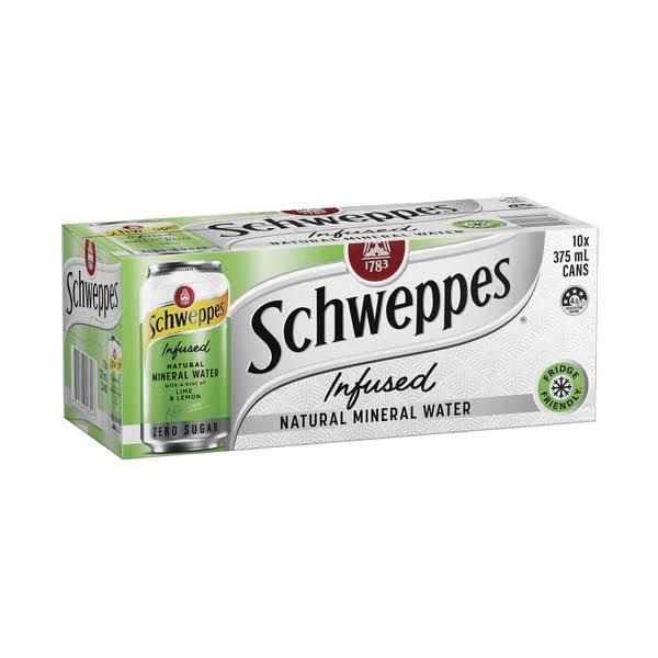 Schweppes Sparkling Water Lemon Lime 10X375ML 10 Pack