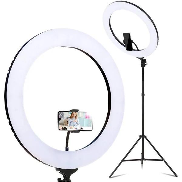 Ring Light 19" LED 5800LM Black Dimmable Diva With Stand Make Up Studio Video