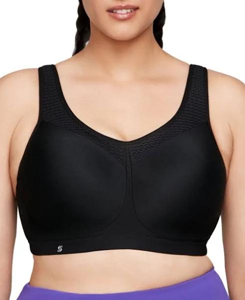 Glamorise High Impact Underwire Sports Bra - Black - 14DD