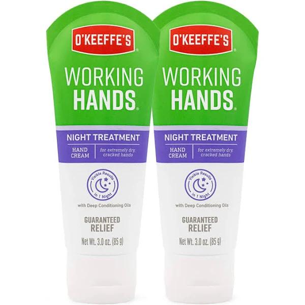 O'Keeffe's Working Hands Night Treatment Hand Cream 3 Ounce Tube (Pack of 2)