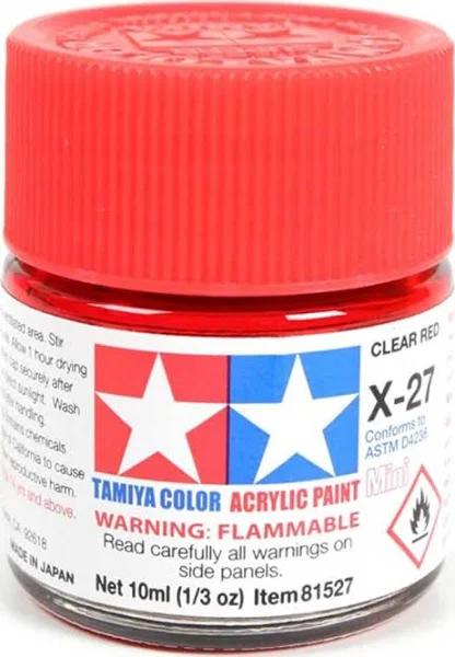 Tamiya 81527 - Acrylic Mini Paint X-27 Clear Red 10ml Bottle