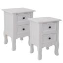 French Bedside Table Nightstand Set of 2 - White