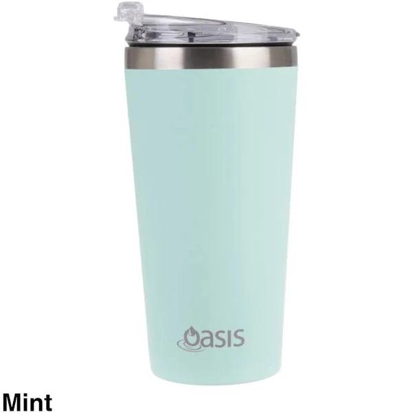 Oasis Stainless Steel Double Wall Insulated Travel Mug 480ml - Mint