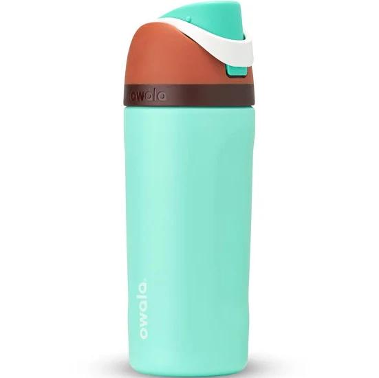 Owala Kids FreeSip Insulated Stainless Steel Water Bottle with Straw, BPA-Free Sports Water Bottle, Great for Travel, 16 oz, Mint Chocolate