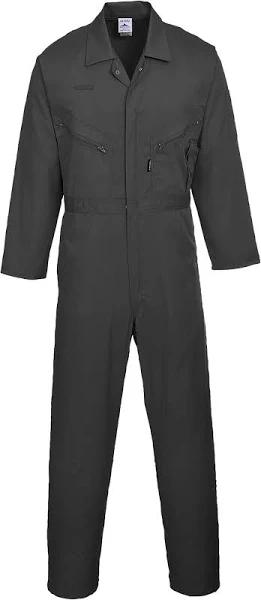 Portwest Mens Liverpool-zip Workwear Coverall (Pack of 2) Black Small x Regular