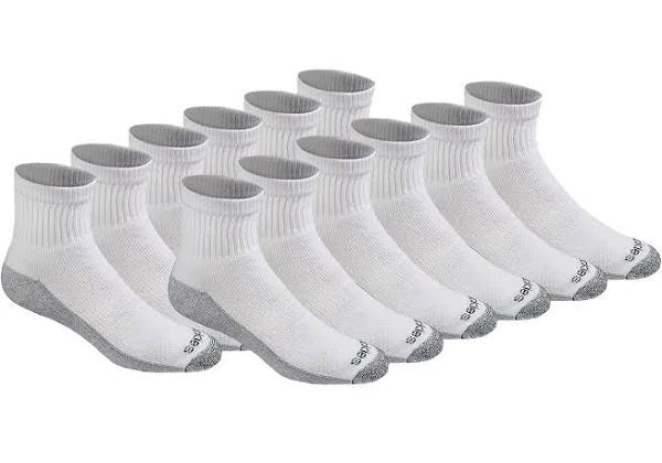 Dickies Men's Dri-tech Moisture Control Quarter Socks Multipack, White