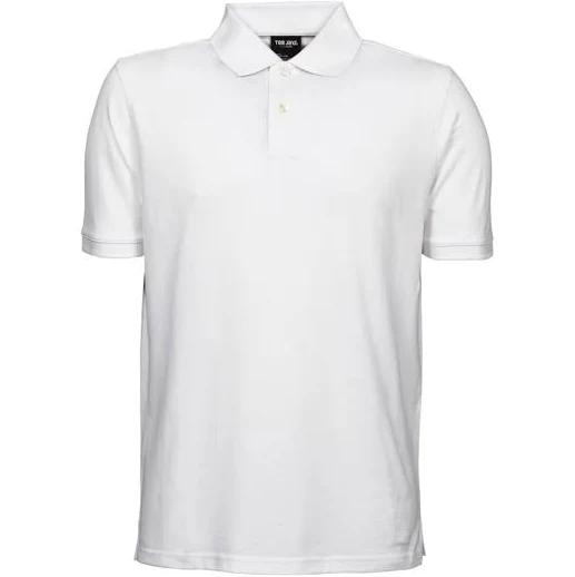 Tee Jays Mens Heavy Pique Short Sleeve Polo Shirt White 2XL