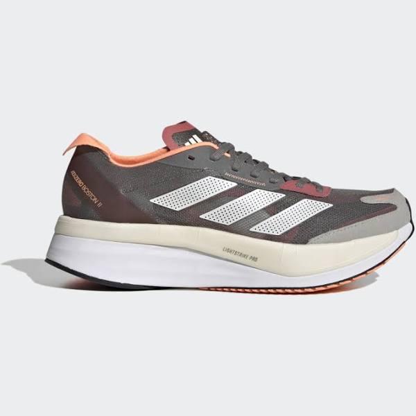 adidas-Adizero Boston 11 Shoes-Women-Grey Four / Zero Metalic / Beam Orange-8