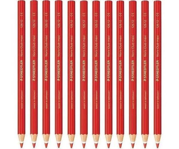 Staedtler 126 12-2 Noris Club Maxi Learner Coloured Pencils Red Pack 12