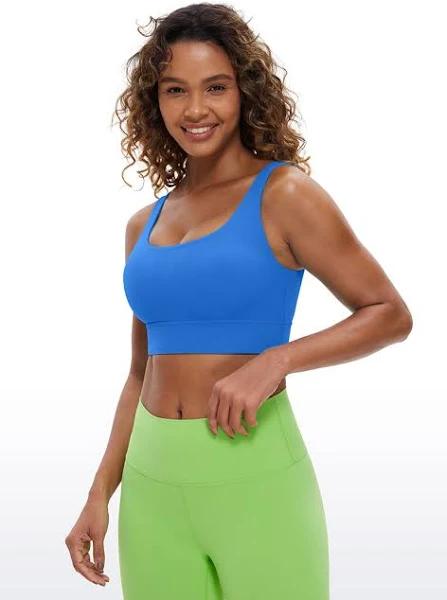 CRZ Yoga Women's Yoga Low Support Butterluxe Sport Bra U Back Sparkle Blue / M