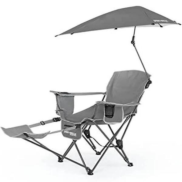 Sport-Brella Beach Chair with UPF 50+ Adjustable Umbrella,Grey