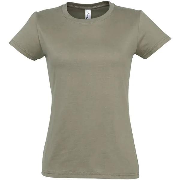 SOLS Womens/Ladies Imperial Heavy Short Sleeve T-Shirt Khaki Womens T-Shirt