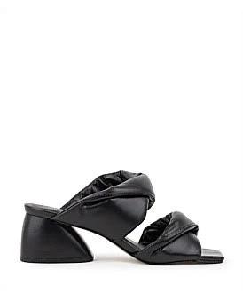 David Jones Edward Meller Imira55 Puffed Heel Slide in Black, Size 36 EU