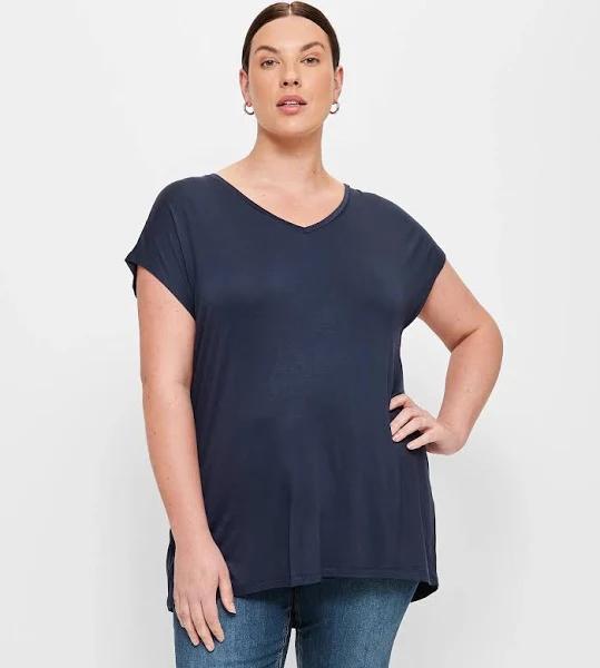 Plus Size V-Neck T-Shirt | Blue | Size 22+ by Target Curve