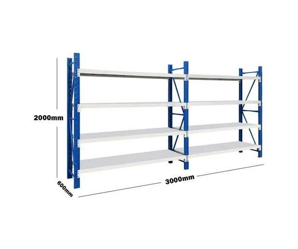 Skyteck Heavy Duty Metal Shelving For Garage Racking Storage Shelving 3M x 2m x 0.6m Blue & White