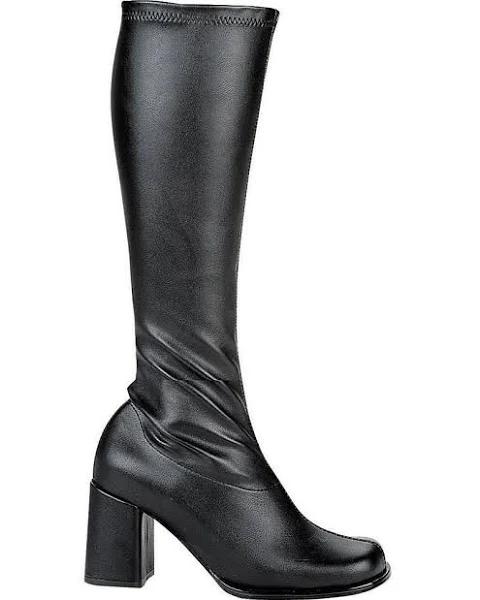 Black Matte Patent Go Go Womens Boots / 12