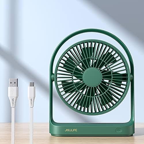 JISULIFE Desk Fan, Small Personal USB Desktop Fan with 4 Speeds, Quiet Operation Mini Portable Table Cooling Fan with Unique Design For Home Desktop