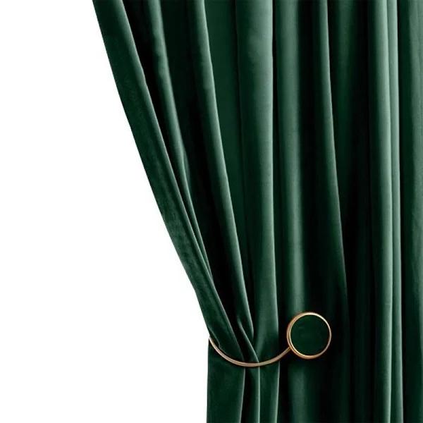 Anyhouz Curtain 200cm Dark Green Modern Blackout Curtains For Living Room Bedroom Window Treatments Sound Proof Curtains Drapes