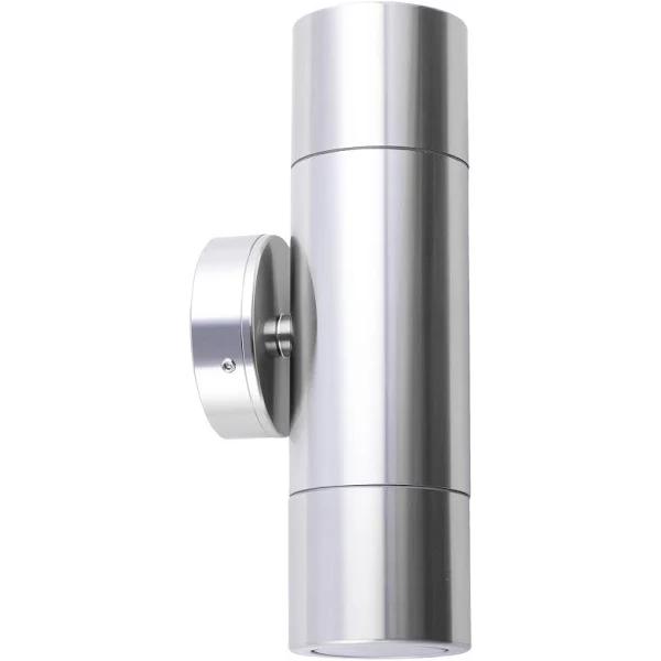 Pillar Light Up/Down GU10 Shiny Silver IP65