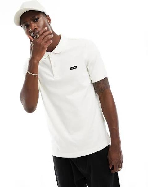 Calvin Klein Stretch Pique Slim Polo in White