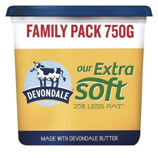 Devondale Extra Soft Butter Less Fat 750g