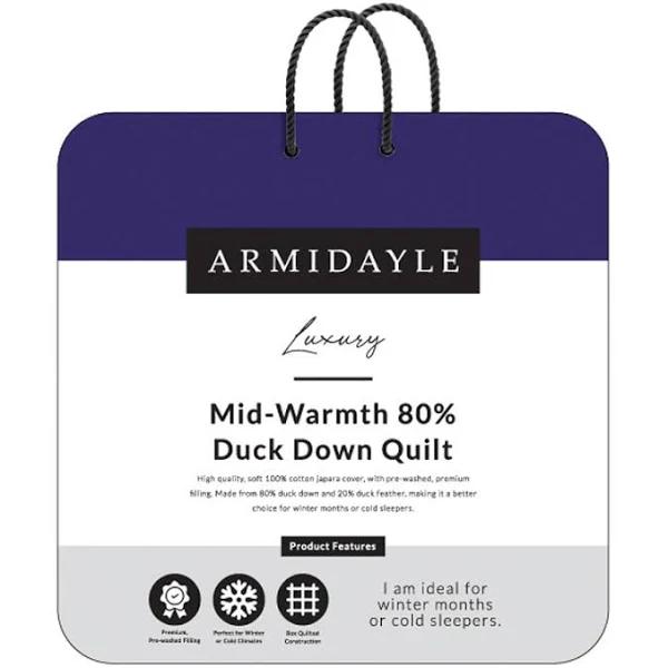 Armidayle Duck Down Mid-Warmth 80% Quilt Range - Super King