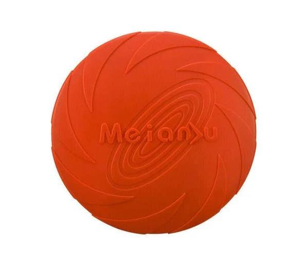 Dog Frisbee Rubber Pet Puppy Safe Exercise Fetch Outdoor Training Toy AU Stock - Red